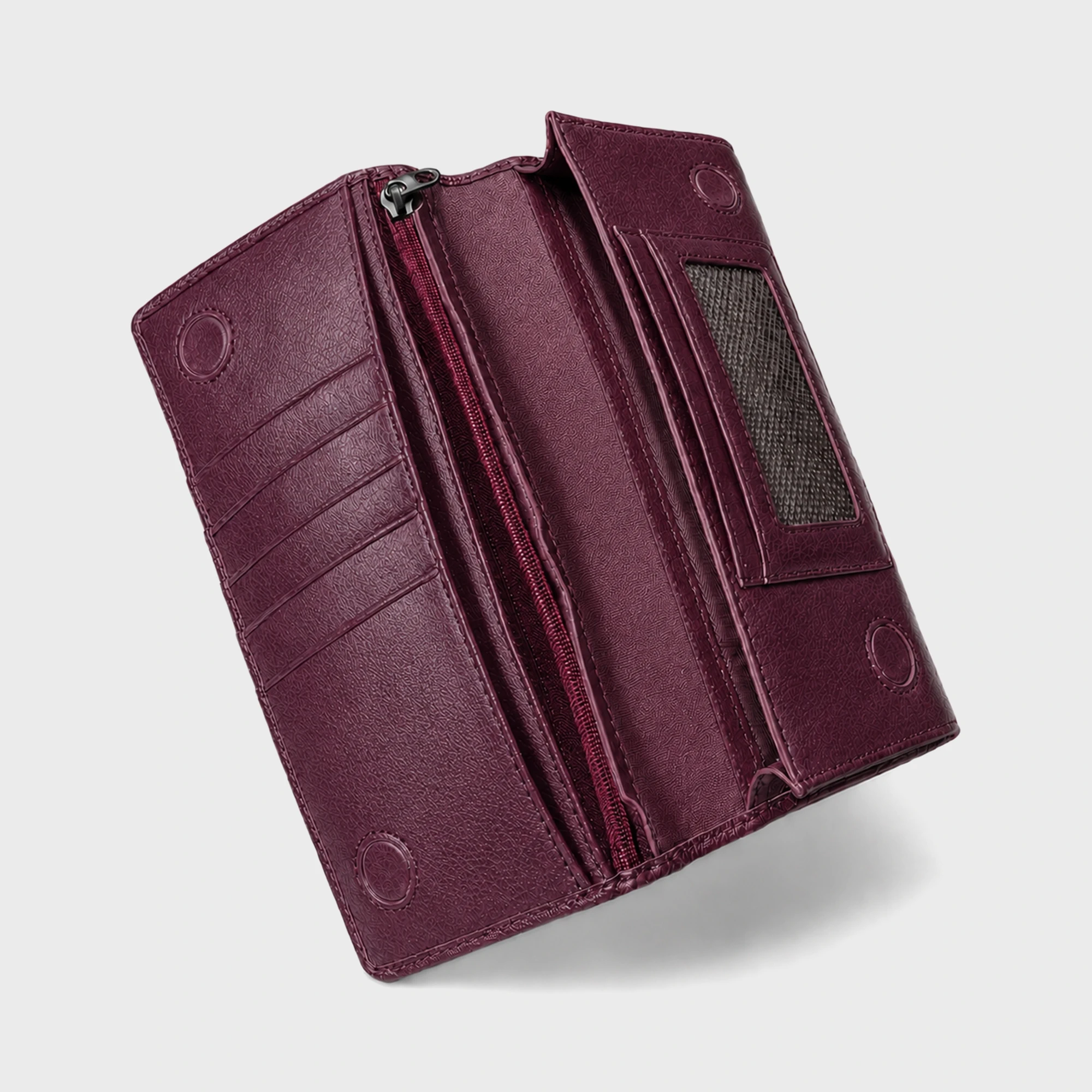 Corsen Z Long Leather Wallet Maroon - DWC111M